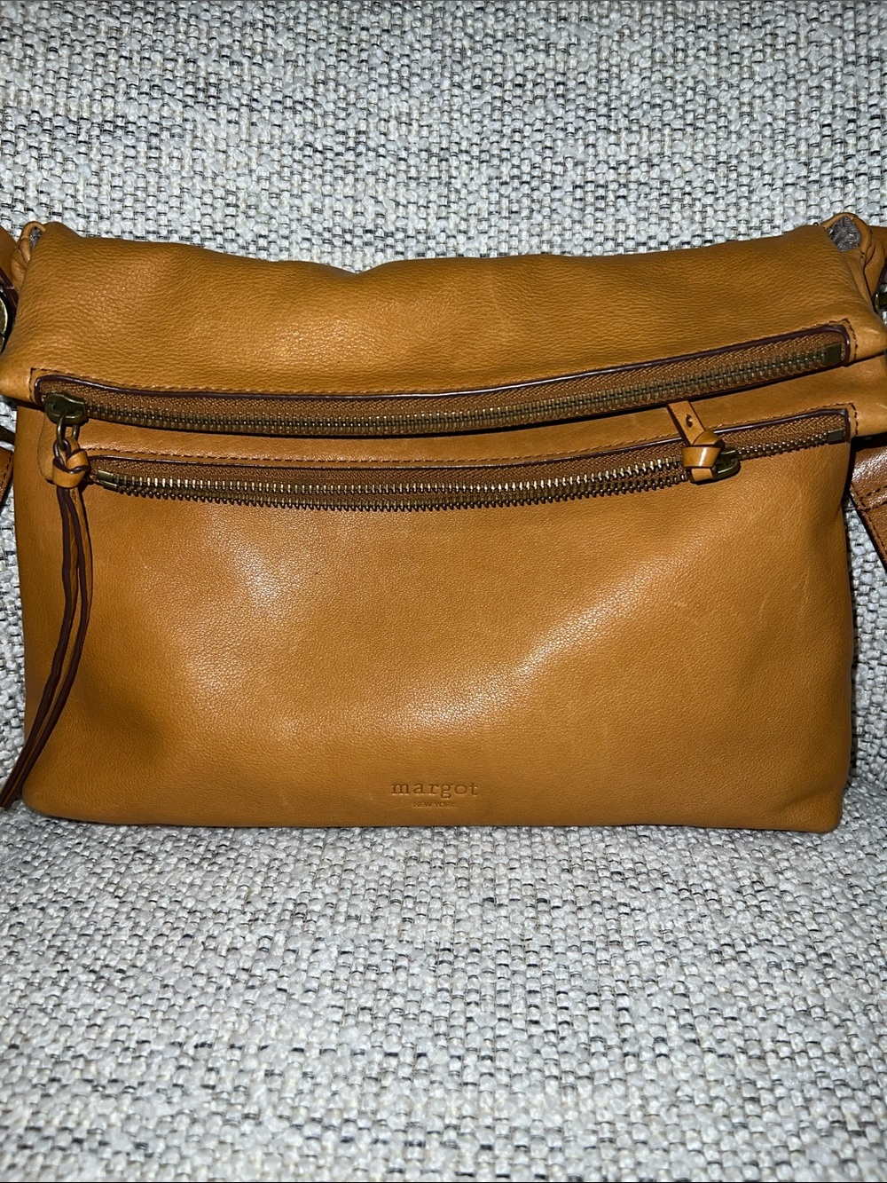 Margot New York VTG Crossbody bag in Cognac Tan leather